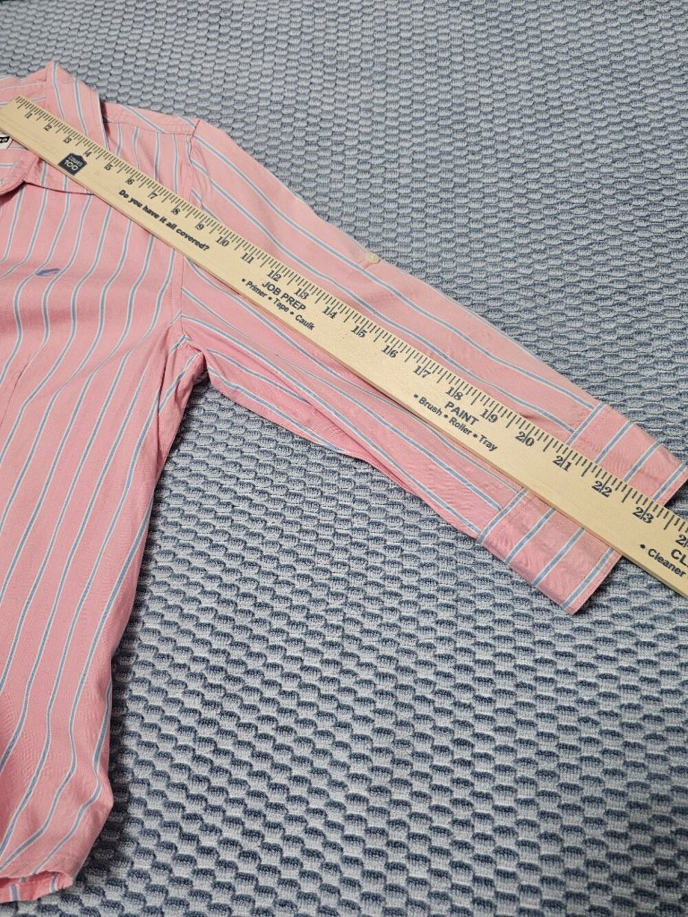 Giordano Pink & Blue Striped Button Down Shirt Women's - Size Large Fits Medium - Picture 7 of 7